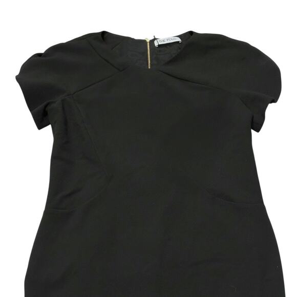 NWT The Fold Cocktail Dress - Black Short Sleeves - Midi Sheath - Size 12 - Picture 8 of 12